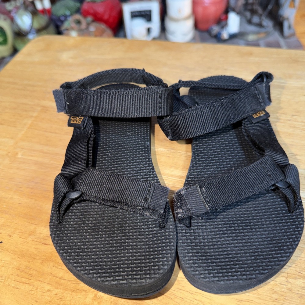 Teva Kids Original Universal Sandals Black Size T3 Strappy Hook & Loop