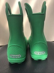 Crocs Handle It Classic Green Rubber Rain Boots 12803 Youth Size J 2 Juniors