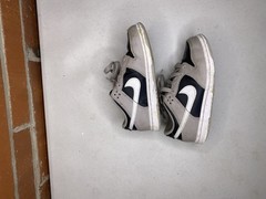 Nike Dunk Low Gray Black White Colorblock Skateboarding Sneakers Kids Size 1Y