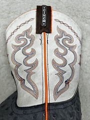 Cinch Kids Cowboy Boots 2.5D Square Toe Leather Western Rodeo Gray Beige Orange