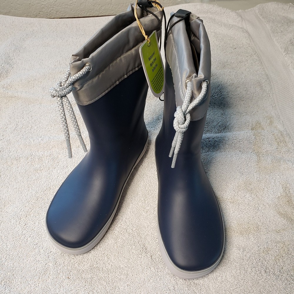 Western Chief Element Boots Kids 1 Navy Gray Waterproof Cozycore