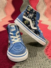 VANS Toddler Size 7 EU 23.5 zip Space Dinosaurs Good Condition suede