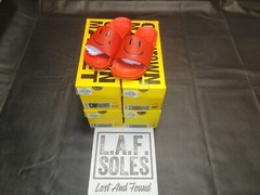 Chinatown Market Slides Red/Black Smiley Face Sandals Kids Sizes 4-5 CTMS-250032