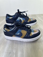 Nike Dunk Low SE Navy Graffiti Athletic Lifestyle Shoes DM1051-400 Youth Size 5