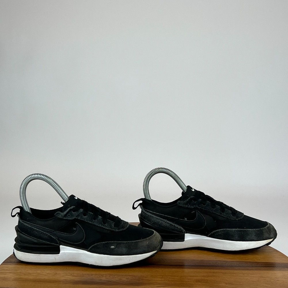 Kids Childrens Nike Waffle One Black Suede Athletic Shoes Sneakers Size 1 Y GUC