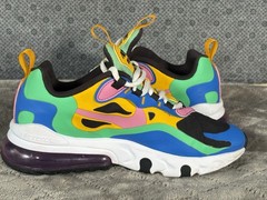 Nike Air Max 270 React Shoes Youth Size 4Y Multicolor Rainbow Running CU4668-001