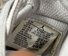 Nike Air Jordan 1 Mid GS Gray White High Top Sneakers Big Kids Youth Size 4.5