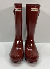 Hunter Kids Original Kids‘ Gloss Rain Boot Kid Big Kid Military Red 4 US 34 EU