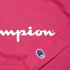 Champion Classic Script Logo Youth (Knockout Pink) Powerblend Pullover Hoodie
