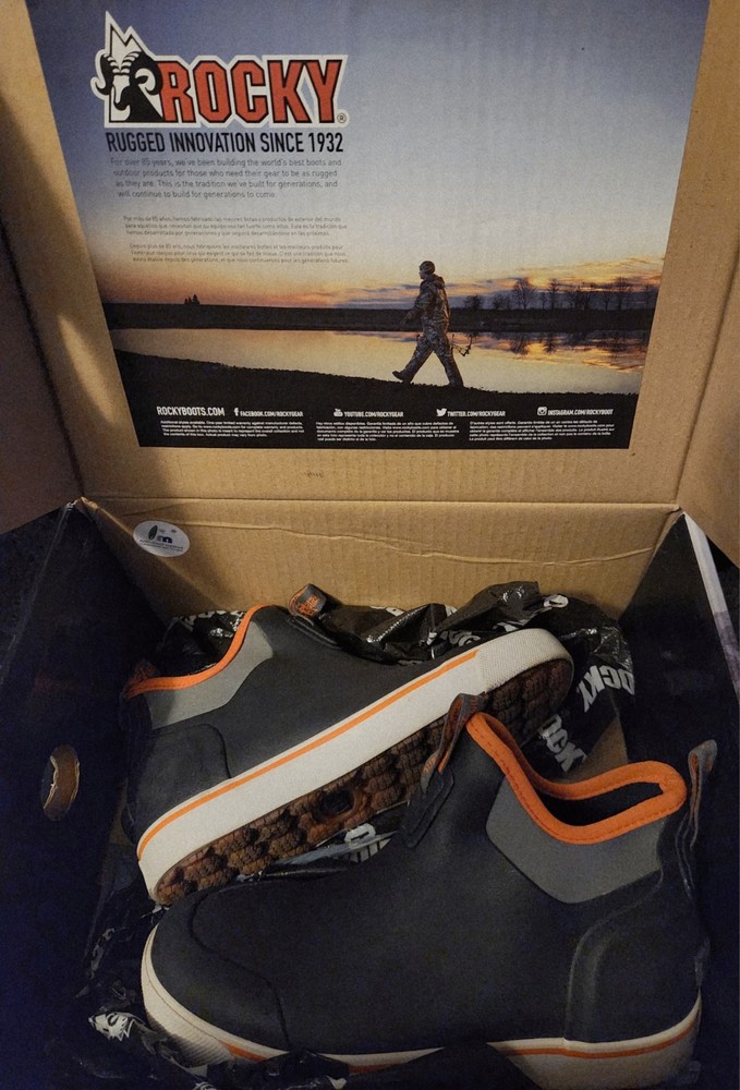 Rocky Kids Dry-Strike Waterproof Navy & Orange Deck Boot Kid’s Size 3