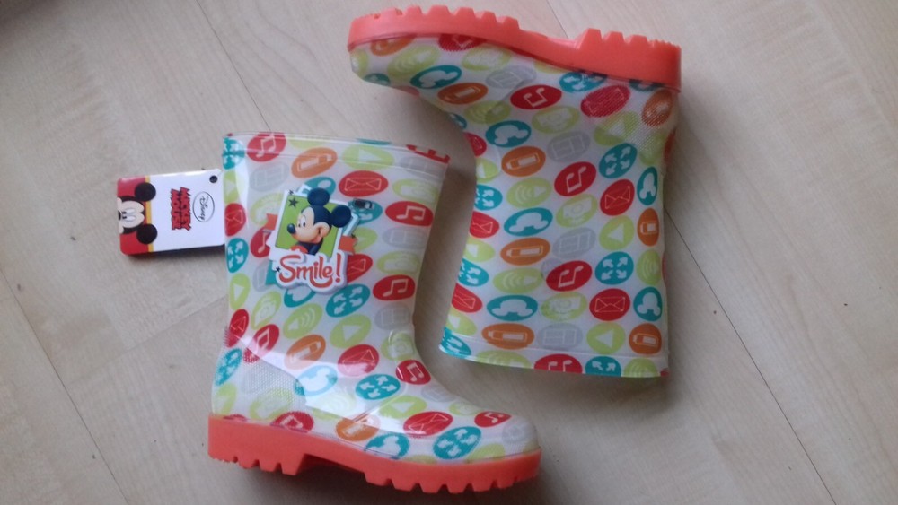 Disney MICKEY MOUSE rubber boots shoes boots 26/27 NEW with LED light Mickey Mouse