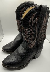 Roper Cowboy Boots Toddler Size 5 Black Snake Skin Red Design