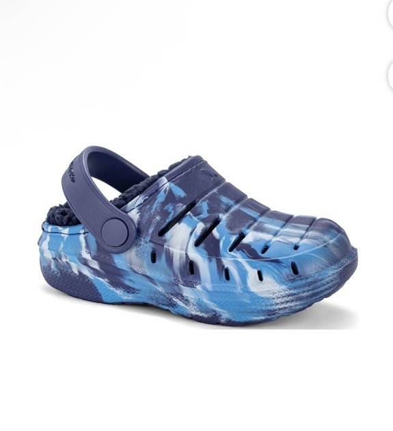 Rugged Shark Child Size 11 Blue Sherpa Lined Comfort Eva Clogs