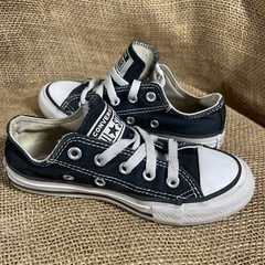 Converse All Stars Canvas Classic Black Lo Top Youth Kids Size 12
