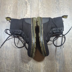 Doc Dr Martens Boots Combs J Combat Lace Up Black Canvas Zip Youth Kids Size 3