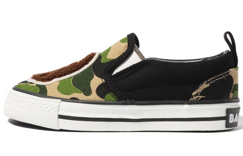 A BATHING APE BAPE Green ABC Camo Ape Head Slip On Kid Shoe US sz 1 PS 20cm $165