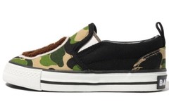 A BATHING APE BAPE Green ABC Camo Ape Head Slip On Kid Shoe US sz 1 PS 20cm $165