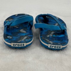 Crocs Flip Flop Strap Sandals Kids Size C7 Shark Camo Print Toddler Water Shoes
