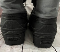 LL Bean kids Snow Boots Northwoods Gray Felt Lined SZ 4 Black W/Navy/Gray-A14