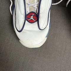 Air Jordan Pro Strong White and Navy Sneakers with Red Details size 5Y