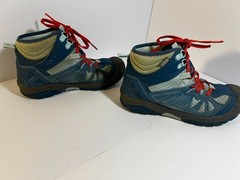 Merrell Capra Mid Waterproof Hiking Boots Blue Leather Big Kid 3.5M