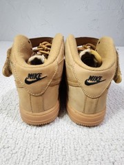 Air Force 1 Mid WB PS Leather Wheat ‚Flax’Rubber Sole Sz 2Y