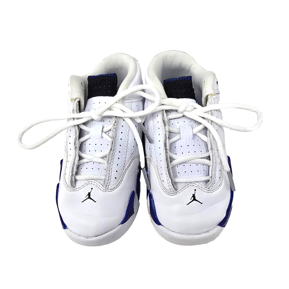 Air Jordan 14 Retro White Hyper Royal Blue White 312093-104 Toddler Size 9C