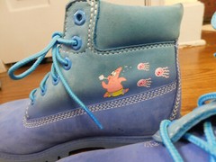 Timberland Premium x Spongebob Patrick Jelly Fish Blue Boots Kids Sz 3 Wm 5 CUTE