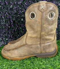 Twisted X YDB0002 Kid’s Size 6M Brown Leather Driving Moc Casual Bomber Boots