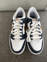 Nike Dunk Low White Wheat Midnight Navy Boys US 5 Uk 4.5 NOS