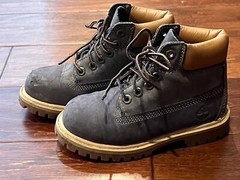 Timberland A14WU Wheat Blue Brown Boys 10 Premium 6″ Waterproof Leather Boots