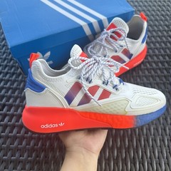 Adidas ZX 2K Boost J White Solar Red Kid’s Athletic Shoes FX9519 Size 6.5