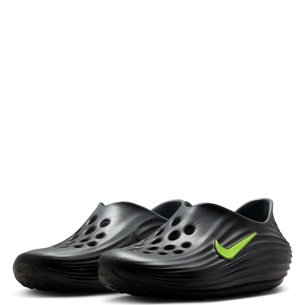 NIKE ReactX Rejuven8 Kids Slip-On Recovery Shoes Sandals Cool Grey Black Volt 4y
