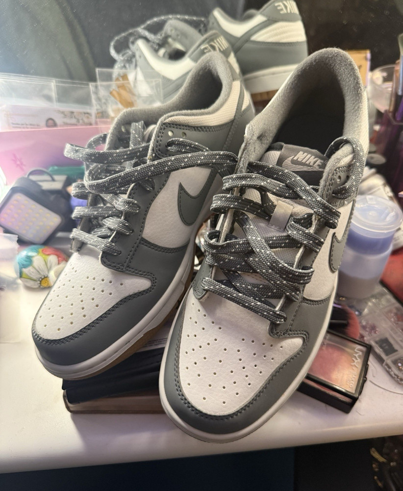 Nike Dunk Low GS Gray/White Gum Rubber Sole Leather Sneakers US 6Y