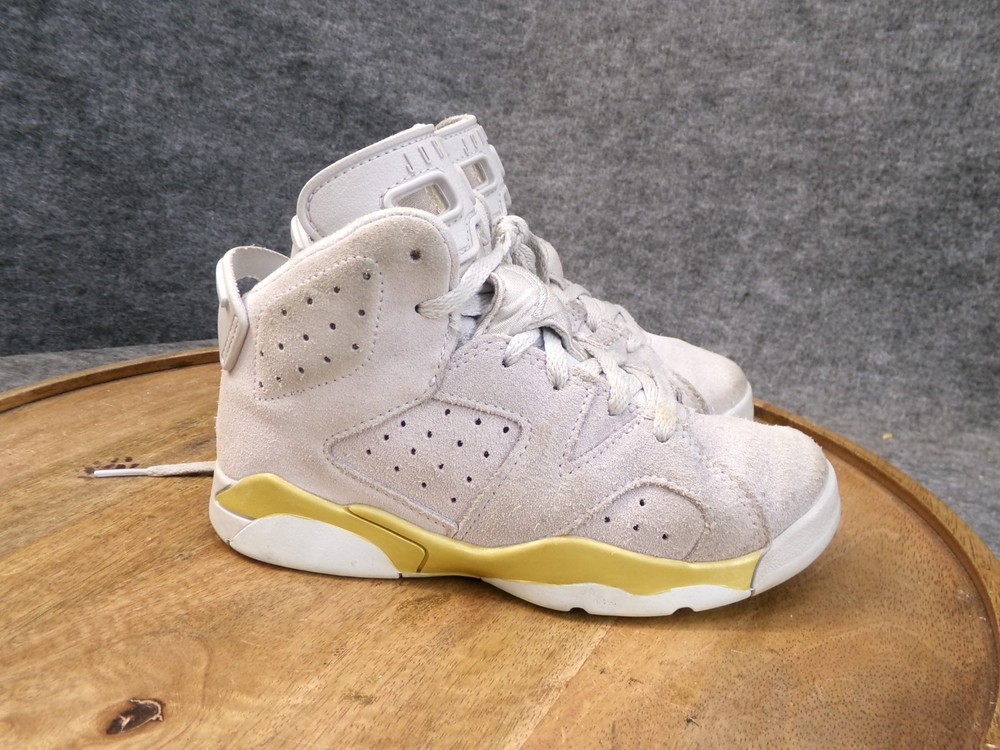 Nike Air Jordan 6 Retro Pure Platinum/Glacier Blue Kids PS Size 12C HF0413-074