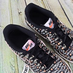 Nike Air Force 1 JDI „JUST DO IT” All Over Print Shoes Size 5.5Y w/Box & Sticker