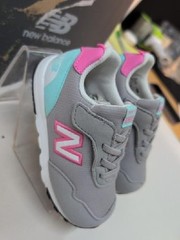 New Balance Kids 515 New B Hook & Loop Sneakers Shoes US 7 Grey NW515BP