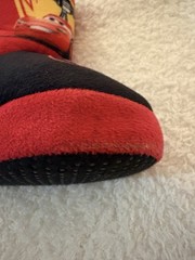 Disney Pixar Lightning McQueen Slipper Boots Red Black Yellow Kids Size 5/6