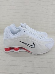 Nike Youth Shox R4 GS White Phantom Red Running Shoes CW2626-102 Size 6.5Y NEW
