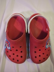 Crocs Fun Lab Super Mario Red White Blue Clog Casual Shoes J 2