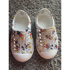 Native Jefferson Disney Mickey Mouse White Slip On Shoes Kids Size C5 FAC-035865