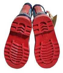 SOLARRAIN Kids Size 4 Rubber Waterproof Rain Boots Easy On Handles Non Slip New