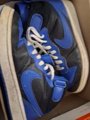 Nike Dunk High Top Colorblock Blue/Black/White Leather Lace Up US 5Y EU 37.5