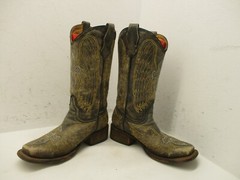 CORRAL Distressed Leather Square Toe Cross Wing Cowboy Boots Sz 2 T Style A1032