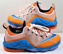 Nike LeBron XII 12 Low GS White Blue Lagoon Women 8 Sz 6.5Y NEW 744547 100 RARE