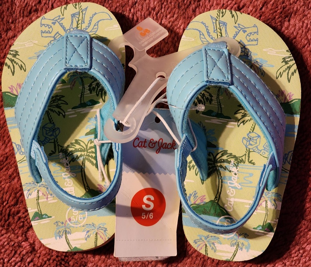 Cat & Jack Lime Green Toddler Flip Flops – Size Small (5/6)