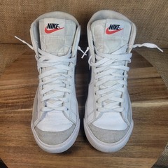 Nike Blazer Mid 77 Sneakers White Black Leather High Top Shoes Youth 4.5Y