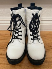 SINCERELY JULES Harley Lace Up Combat PU Leather lug soles Size 3