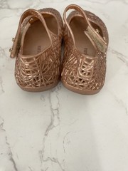 Mini Melissa +Campana Zig Zag Jelly Flats Little Girl Toddler sz 8 Rose Gold