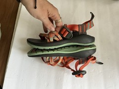 Chaco ZX1 Ecotread Slingback Strap Sandal Orange/Turquoise J180270 Kids Size 2